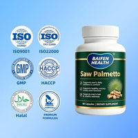 Capsules de complément alimentaire à base de plantes pour hommes adultes, marque privée OEM/ODM, Saw Palmetto naturel, 60 capsules, améliore l'immunité