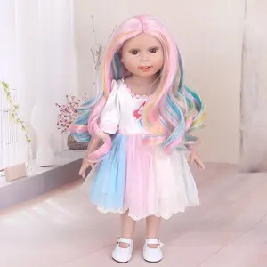 Fantasy long blue pink wig colorful hair pullip doll wigs for 18 inch american doll girl pullip dolls hair tools