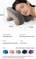 Oreiller ergonomique en mousse à mémoire de forme en forme de U, pliable pour avion, voiture, sieste au bureau - Soutien cervical portable