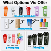 Gourde de sport 800 ml avec compartiment pour protéines en poudre, sans BPA, en plastique, à boire directement, compatible lave-vaisselle, pour la gym et la course à pied