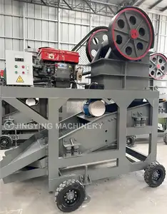 Diesel Engine Mobile Jaw Crusher For Sale Portable Rock Ore Granite Stone Crusher Machine For Gold Mineral Jaw Crusher Price