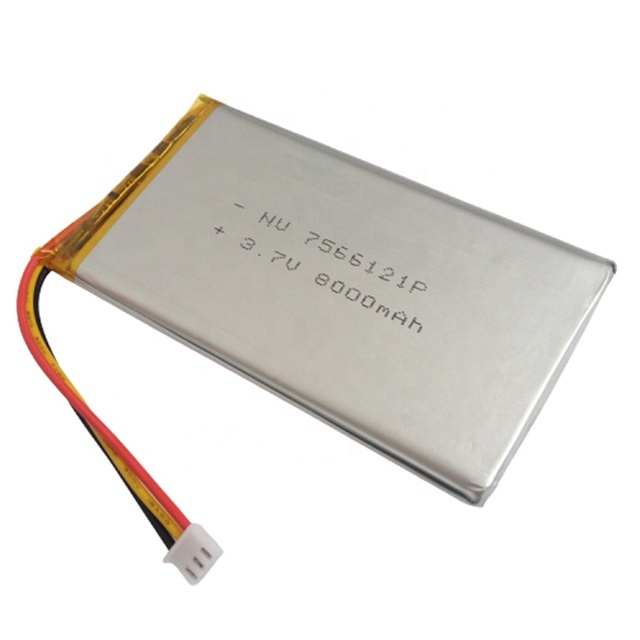 3.7v 8000mAh 7566121 Rechargeable Batteries Factory Direct Supply 7.4v 2s  Lipo Battery for Pc Tablet Power Bank