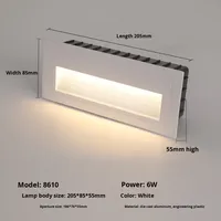 Outdoor Indoor Wasserdichte IP65 Einbau-Bewegungssensor-Stufenleuchten Seitliche Treppenhaus-Aluminium-LED-Treppenwandleuchte