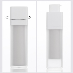 Botella Cuadrada Airless de 15ml 30ml 50ml con Tapa Giratoria, Material AB/ABS, Acabado Mate, Logotipo Personalizado para Envase de Suero para el Cuidado de la Piel y Crema Facial - Product Image 4