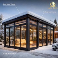 Kit de véranda modulaire préfabriquée, structure en aluminium, verre trempé, véranda en verre, jardin, patio, pièce extérieure préfabriquée à faire soi-même