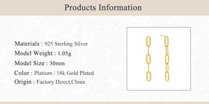 ROXI S925 Argent Sterling Nouvelle Mode Boucles d'Oreilles Clous Chaîne Trombone 18K - Product Image 6