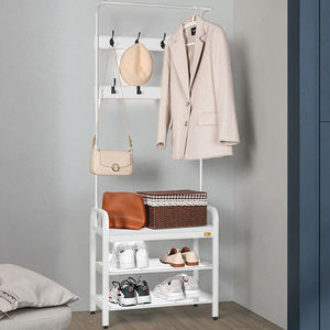 Porte-manteaux et chaussures avec porte-chapeau Étagère de rangement pour entrée d'arbre en fer en métal avec crochets Porte-manteau pour veste et chapeau - Product Image 6