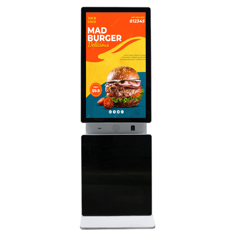 Rotierender Touchscreen-Kiosk 55-Zoll-Landschaftsporträt Interaktives LCD-Werbe display Digitale Werbe spieler