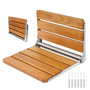 Katlanır Duş Oturağı, Paslanmaz Çelik Çerçeveli Duvara Monte Duş Bankı, 330 Lbs Taşıma Kapasitesi, Paket Başına 1 Adet - Product Image 1