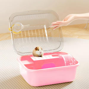 Cage pour <span class=keywords><strong>hamster</strong></span> doré Grand espace Plateau à boutons solide en plastique écologique Capacité de 5kg Fournitures de luxe pour animaux de compagnie Quantité minimale de commande - Product Image 3