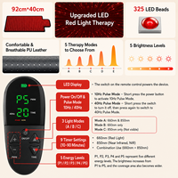 OEM ODM Rotlichttherapie-Matte 900x400mm 325 LEDs 660nm 850nm PU-Leder Anpassbares Design Schmerzlinderung für Körper & Hände/Füße