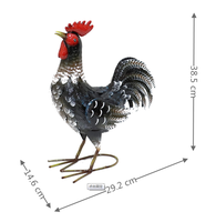 Statue de coq en métal MR, décoration de jardin classique faite à la main, ornement de pelouse, décorations de patio et de jardin.