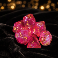 Dés polyédriques transparents en acrylique avec paillettes et coins arrondis pour Dungeons & Dragons, décorations intégrées, Halloween, Pâques