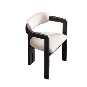 Silla de Comedor de Madera Maciza Estilo Italiano con Respaldo Curvo Tapizado, Sillón Moderno de Lujo para Hogar, Hotel, Conferencias L079 - Product Image 2