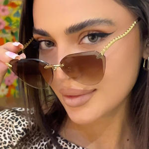 <span class=keywords><strong>2025</strong></span>年デザイナービンテージ猫目サングラスメタルフレームUV400サングラスパープルレッドブルートライアングルフレームオーバルスタイルPC - Product Image 3