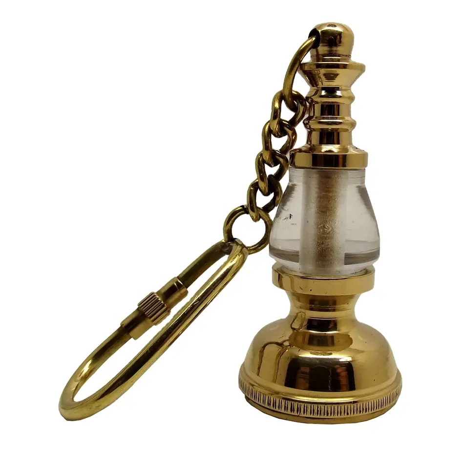 황동 오일 램프 모양 열쇠 고리와 열쇠 고리 홀더 황동 폴란드어 완료 선물 액세서리 저렴한 가격 판매 공급