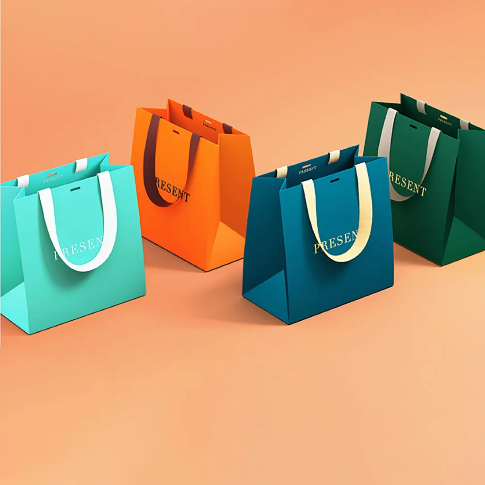 Özel özel Logo marka ayakkabı ve bez ambalaj renkli baskılı kağıt alışveriş hediye çantası