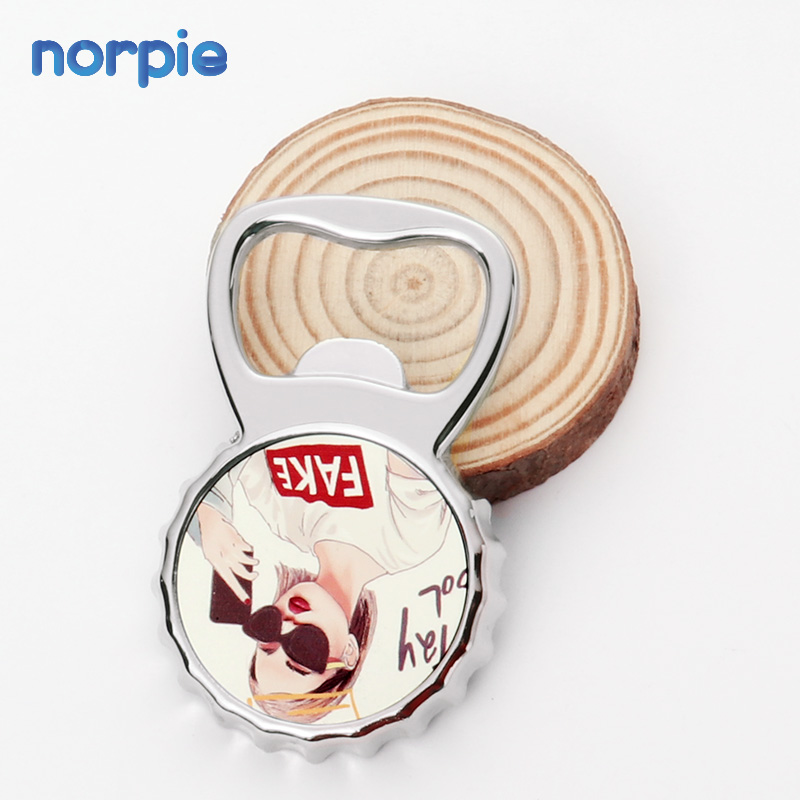 Прямая Заводская Сублимация, чистый металлический магнитный Открыватель для бутылок на холодильник