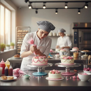 Новое поступление, профессиональная 12-дюймовая вращающаяся подставка с регулируемой высотой, вращающийся поворотный стол для торта - Product Image 6