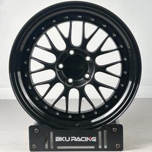 Jantes Bku 3 pièces E88 pour <span class=keywords><strong>Porsche</strong></span> 991 <span class=keywords><strong>Carrera</strong></span> <span class=keywords><strong>4S</strong></span> 911 Turbo S 992 GT3 RS 19 20 21 pouces, jantes en alliage noir personnalisées à double bordure - Product Image 3
