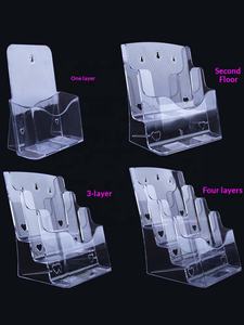 מתקן תצוגה שולחני רב שכבתי מפלסטיק שקוף בגודל A4/A5 לשימוש משרדי, עיצוב אנכי עם מדף ספרים ואחסון מגזינים - Product Image 4