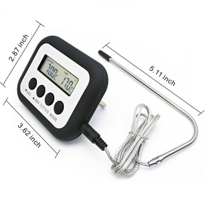 Nhiệt kế thịt đầu dò đơn kỹ thuật số để nấu nướng cảnh báo với Bộ hẹn giờ cho lò nướng BBQ người hút thuốc nướng Nhiệt kế thực phẩm gia đình - Product Image 4
