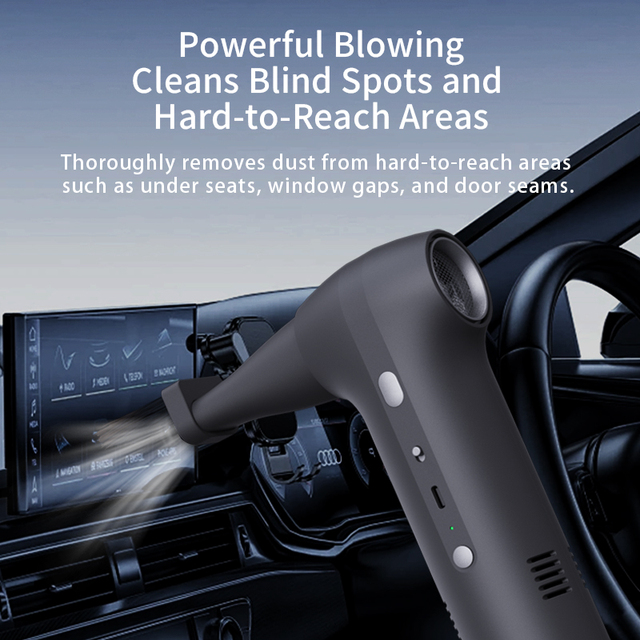 130k RPM 2 in 1 Blower and Vacuum Cleaner with 2 Motors Mini 16kpa Wireless Car Vacuum Suction Cleaner Cyclonic air duster Home