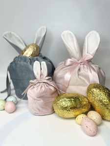 Bolsas de Regalo de Pascua con Cordón de Terciopelo, Personalizadas, con Orejas de Conejo, para Decoración de Fiestas, Venta al por Mayor - Product Image 2