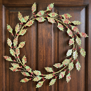 Rustic Metal Classic Durable Round Decorative Flowers Unlit Handmade Christmas <b>Wreath</b> Single-Piece Package - Product Image 6