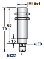Capteur de proximité inductif KJT M18 NPN PNP 2 fils Sn 5/8mm DC 12V 24V avec connecteur