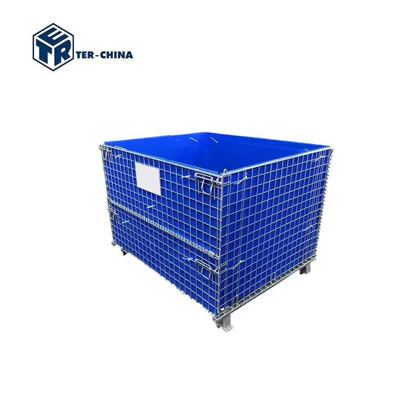 1150x830xh980 J11 Pet phôi bin Pallet Lồng hộp dây kim loại container lưới container cho Pet preforms lưu trữ kim loại kho