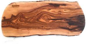 Planche à charcuterie en bois d'olivier rustique faite à la main avec bord vivant, extra large 24 pouces, plateau <span class=keywords><strong>de</strong></span> service à découper, cadeau unique - Product Image 5
