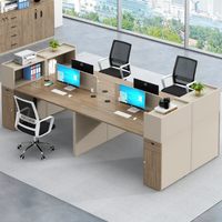 Nouvelle table de bureau moderne en bois avec cloison intégrée pour bureau à domicile et finance