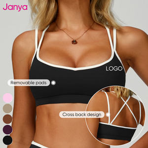 Reggiseno sportivo <span class=keywords><strong>Sexy</strong></span> con cinturini incrociati da donna e Leggings a vita alta con croce a V Set completo da Yoga - Product Image 4