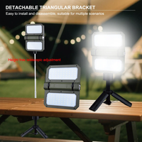 Luz LED retráctil para tienda de campaña, reflector para exteriores con carga USB, iluminación de trabajo magnética alimentada por batería