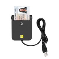 Lecteur de cartes intelligentes ZOWEETEK ZW-12026-8 ISO 7816 EMV CAC ID IC SIM USB 2.0 420 Kbps, appareil de paiement portable multi-systèmes