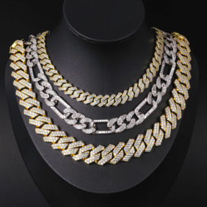 เครื่องประดับ CM หรูหรา คุณภาพสูง สไตล์ฮิปฮอป สร้อยคอฟิกาโร่ชุบทอง 14k โอโร ลามินาโด คาเดนา คิวบา สร้อยคิวบันลิงค์แบบไมอามี สำหรับผู้ชาย - Product Image 1