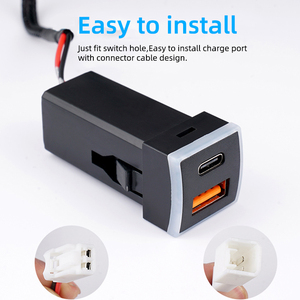 12V <span class=keywords><strong>c</strong></span>ổng <span class=keywords><strong>USB</strong></span> ánh sáng màu xanh Sạ<span class=keywords><strong>c</strong></span> xe hơi QC3.0 <span class=keywords><strong>USB</strong></span> <span class=keywords><strong>C</strong></span> PD ổ <span class=keywords><strong>c</strong></span>ắm kép xe <span class=keywords><strong>USB</strong></span> sạ<span class=keywords><strong>c</strong></span> cho Toyota Prado Corolla RAV4 Camry Hiace - Product Image 2