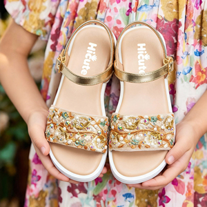 Новые модные летние сандалии для девочек <span class=keywords><strong>2026</strong></span> года: милые, с ремешком на щиколотке, регулируемой пряжкой, мягкой подошвой и нескользящим покрытием для пляжа - Product Image 5