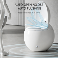 Toilette intelligente avec siège chauffant, fonctionnement automatique, réservoir encastré, installation au sol, télécommande, siphon en S