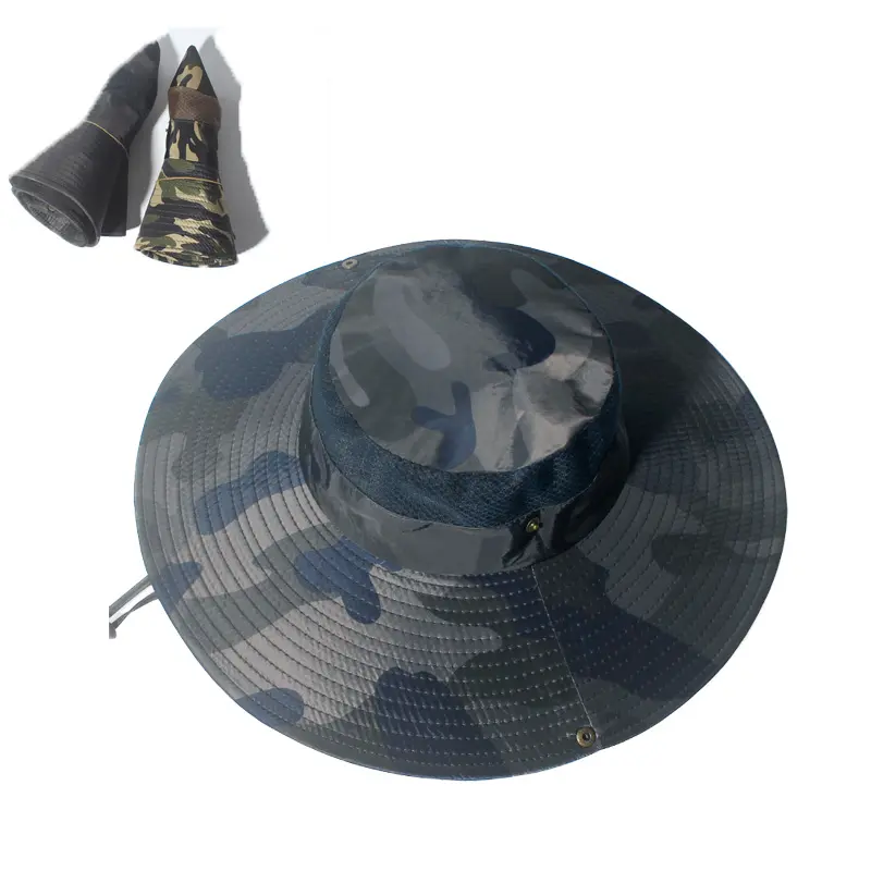 OEM pour hommes Sports de plein air Sun Bucket Cap Chasse Randonnée Pliable Respirant Sport Boonie Casquettes de pêche