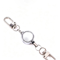 Porte-clés rétractable élastique avec anneau, porte-badge extensible, cordon de suspension avec mousqueton