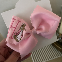 Noeuds pour cheveux personnalisés avec monogramme, faits à la main, brodés, en ruban gros-grain, pour animaux de compagnie, chiens, chats, enfants, filles, cadeau, vente en gros