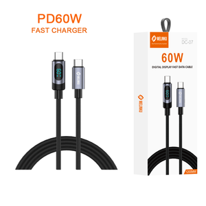 Melinku Hợp Kim Nhôm USB-C Nhanh Chóng Sạc Cáp Dữ Liệu 60W Thời Gian Thực 3A Sạc Điện Kỹ Thuật Số Hiển Thị Tương Thích Máy Tính - Product Image 1
