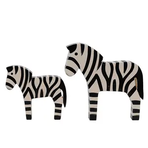 Soggiorno collezione ufficio regalo cavallo in legno animale zebras estatuas escultura scultura statua figura artigianato decorazione della casa