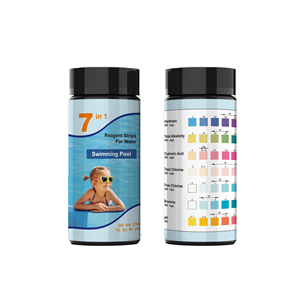 Bandelettes de test pour <span class=keywords><strong>piscine</strong></span> et spa, test précis de l'eau salée, bandelettes de test pour <span class=keywords><strong>piscine</strong></span> et bain à remous, 7 en 1 - Product Image 1