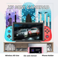 Joystick de Juego X5 MINI, Gamepad con Giroscopio de Seis Ejes, Control de Juego Inalámbrico/BT con Combo TURBO para Teléfono con Soporte para Teléfono CN/GUA