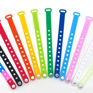 23cm Custom Multicolor Soft Rubber Silicone Wristband Colorful Silicon Bracelet With Holes For Wholesale Shoe Charms