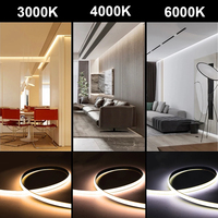 Strip LED COB 5mm 384LED/M Kepadatan Tinggi Fleksibel FOB DC12V/24V Lampu Bar Putih Hangat Dingin 3000K 4000K 6000K untuk Pencahayaan Dekorasi