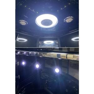 Cabine de Douche Hammam et Sauna à Vapeur avec Cadre en Aluminium Noir et Baignoire de Massage - Product Image 6